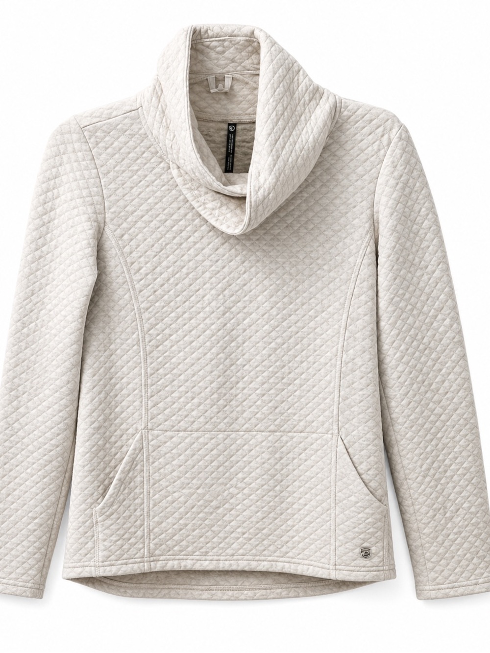 Kuhl Quilted Cowl Neck Sweater in Light Cream